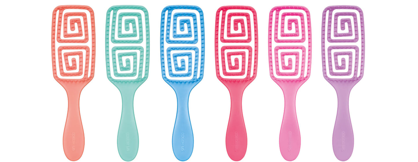 MEDIUM Brush
available in Peach, Coconut, Raspberry,
Lavander, Rose and Strawberry fragrance.